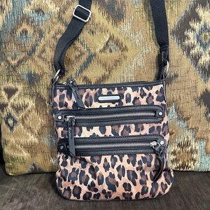 Dana Buchman Leopard Print Crossbody Bag